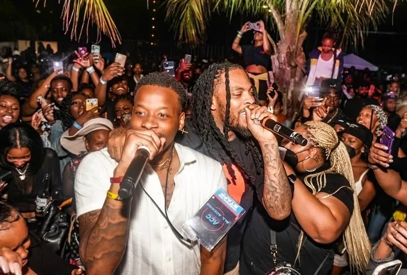 Jovan hyping a crowd